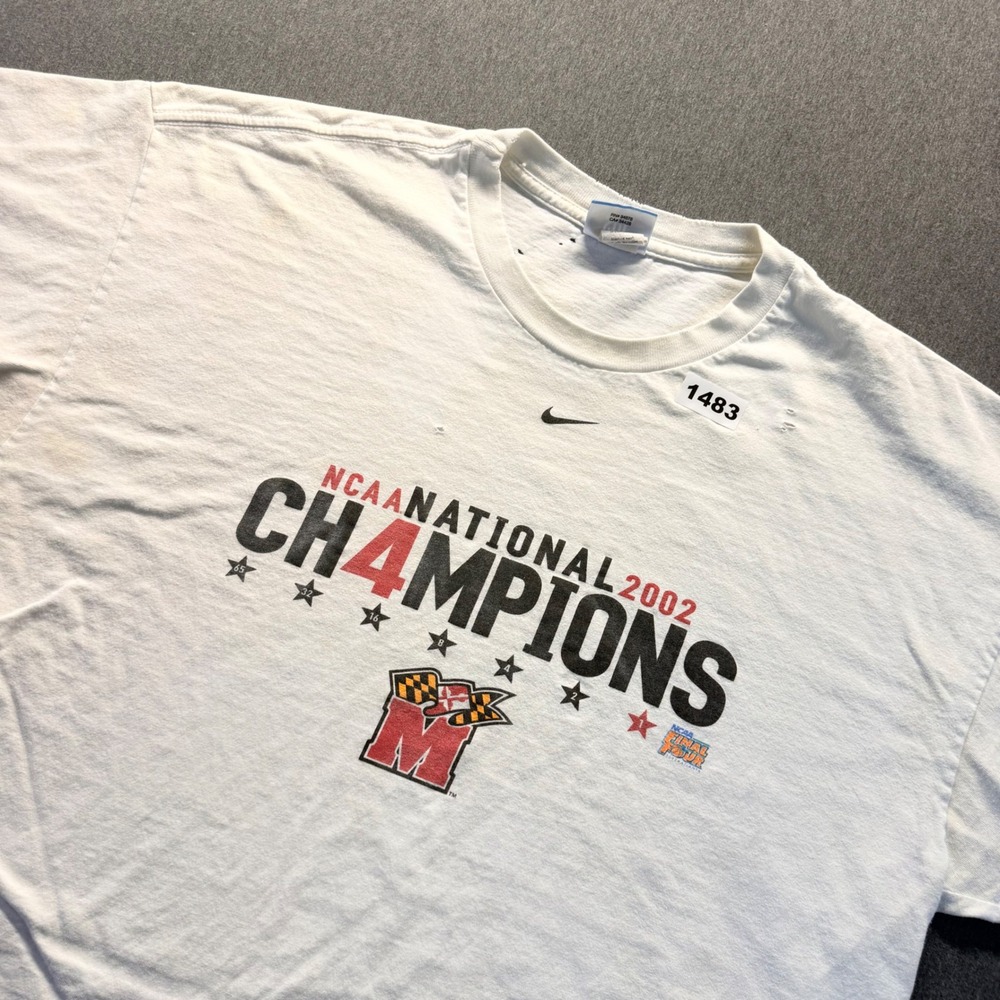 Vintage Nike Maryland Terrapins 2002 NCAA Champions T-Shirt White XL